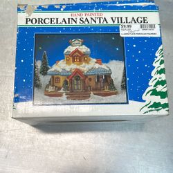 Hand Painted Porcelain Santa Village 