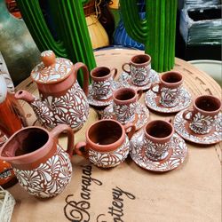 Talavera Tea Set For 6 Person, 16 Pcs 🇲🇽Mexican Pottery Teapot 🫖 In Casa Barajas Pottery, Cypress Ca. 