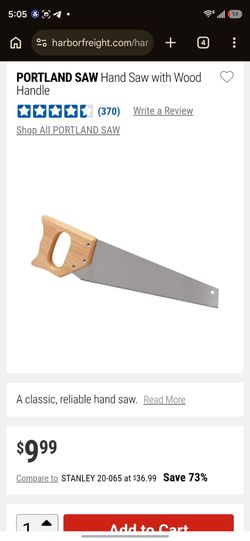 NEW Portland hand saw with wood handle