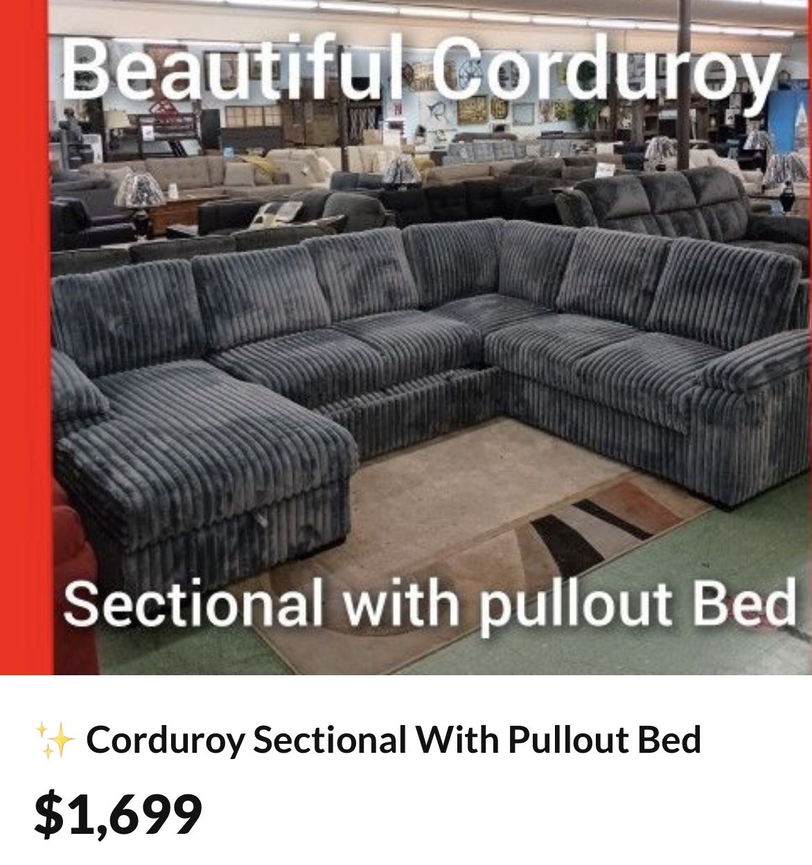 Grey sectional for sale asap