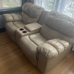 Leather Recliner Set
