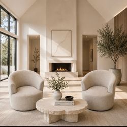 New! Set of 2 Swivel Accent Chairs