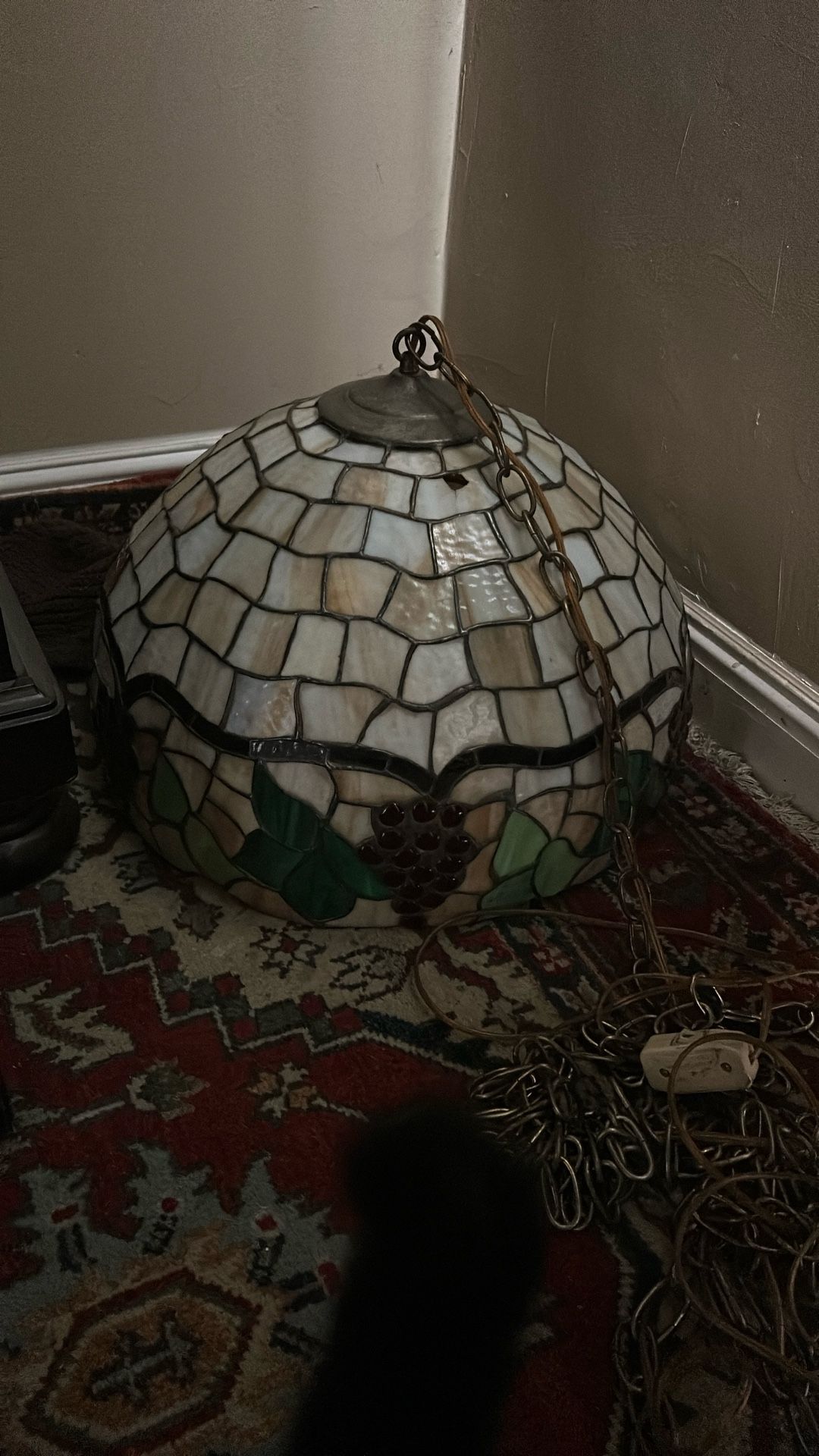 Antique Stained Glass Ceiling Lamp