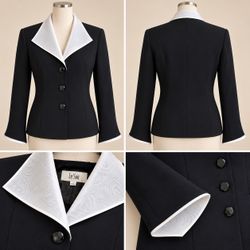 Le Suit Black & White Blazer – Size 6