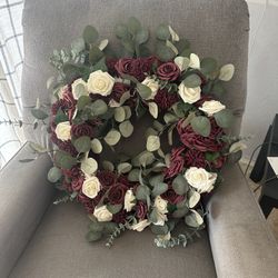 Rose and eucalyptus Lyptus front door wreath