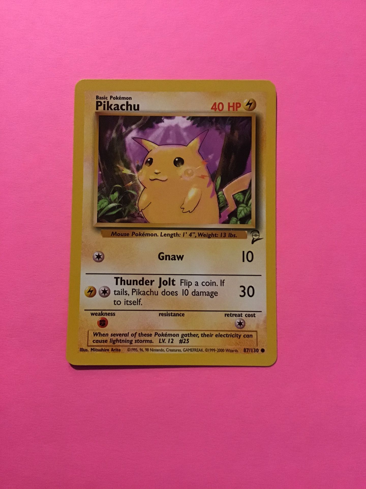 Pikachu 87/130 Pokemon Card from the Base Set 2