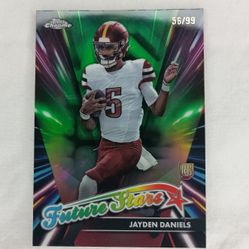 Jayden Daniels 2024 Topps Chrome Football Future Stars Green Rookie 56/99