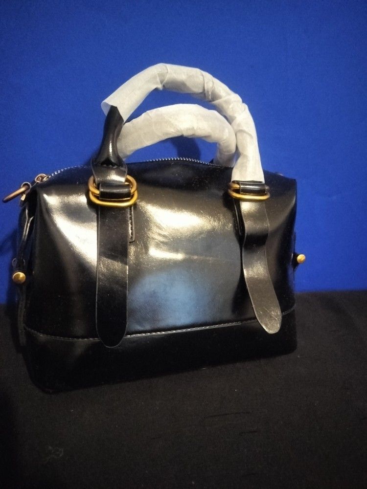 New Unbranded Black Faux Leather Handbag