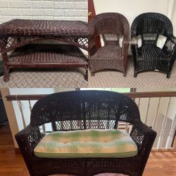 4 Piece Patio Wicker Set 