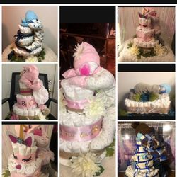 BABY SHOWER Pamper Cake w/Baby