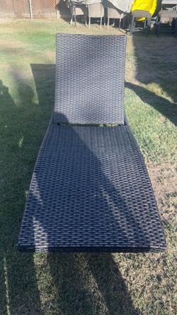Set of 3 Outdoor Wicker Chaise Lounge Chair