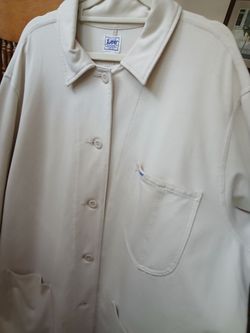 Lee Workwear White Button-Up Work Jacket