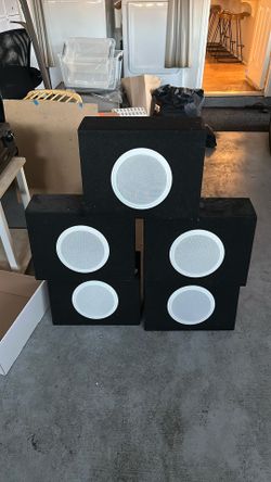 OSD Audio 5.25in Speaker With Wooden Speaker Cabinet - Five Total