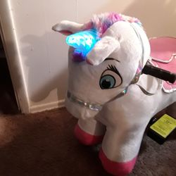 Willow Unicorn  Plush Ride-On
 With Stable