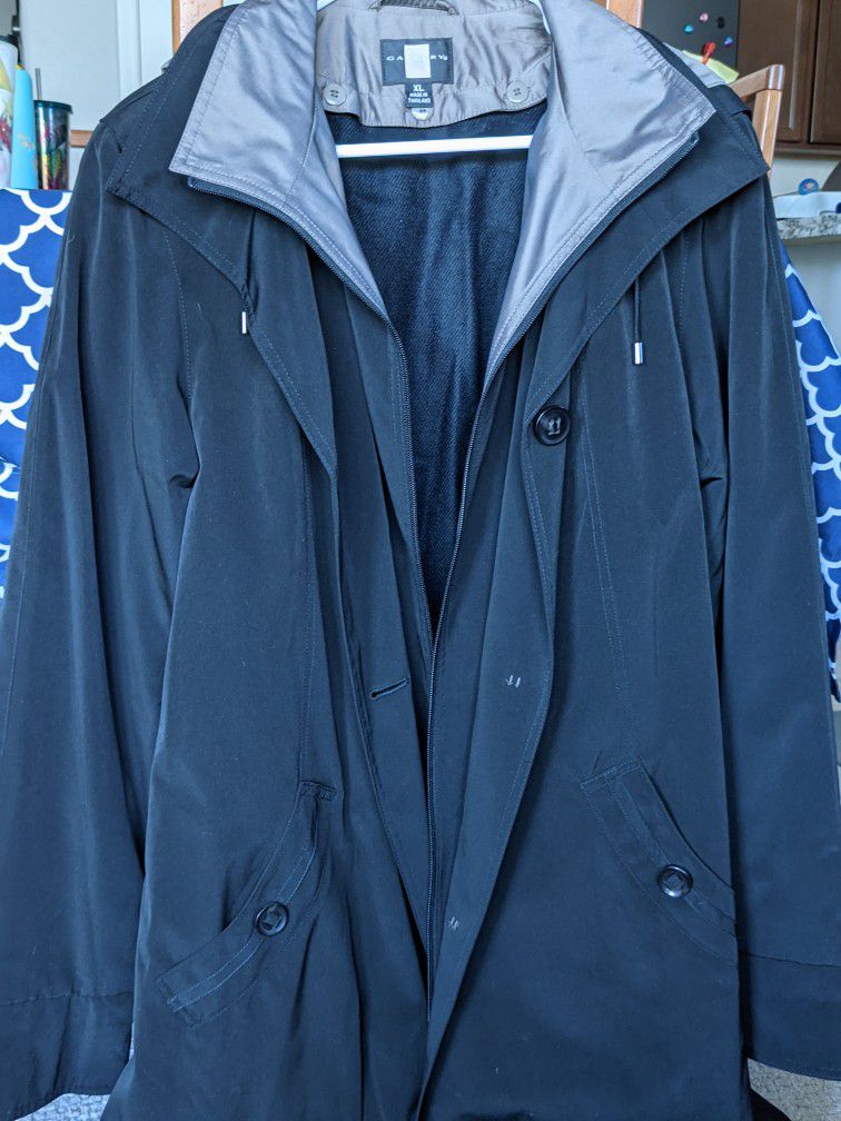 Brand New - Black Rain Jacket With Hood (XL)