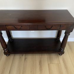 Dark wood end table