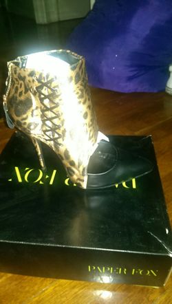 Black and Leopard Print Bootie