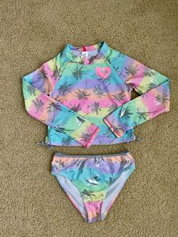Girls rash 2-piece swimsuit size 12