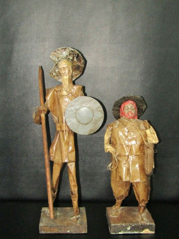 Don Quixote & Sansho Panza Paper Mache Dolls item no. 209 (shopgoodwill)