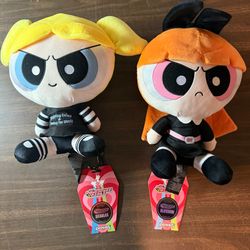(2) Kreeptures x Powerpuff Girls Blossom and Bubbles Plush Toys Brand New
