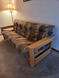 Queen sized wood frame futon