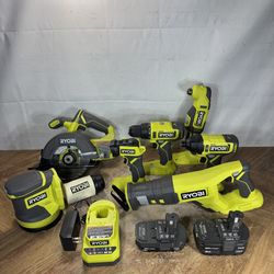 Ryobi 18v 7 Piece Tool Set New 
