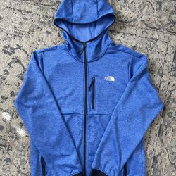 North Face Men's Full Zip Hoodie Sweater Blue Size Large 