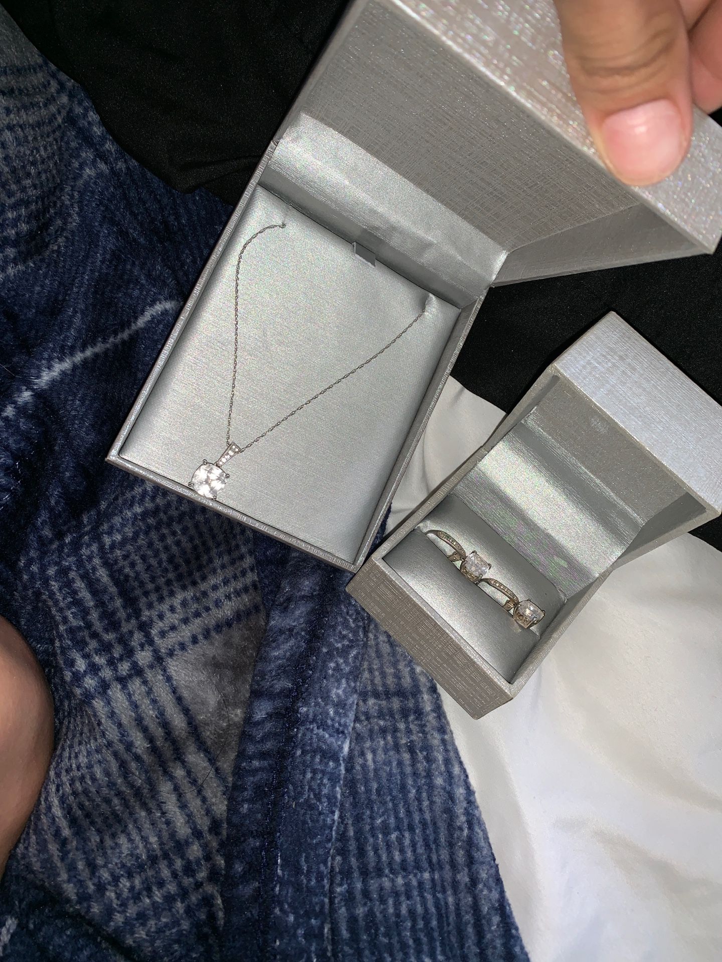 Zales Diamond Necklace & Earring Set