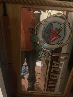 Pool table lights and beer signs