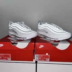 Nike Air Max 97 Size 9 or 10 White Black Wolf Grey for Sale in