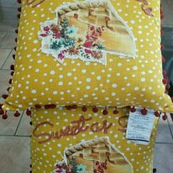 New Set of 2 large Pioneer Woman Decorative Farmhouse Pillows sweet as pie thanksgiving, fall