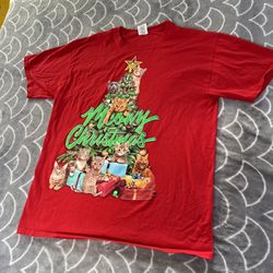 Dec 25th Meowy Christmas Shirt Women's Size Large Red Christmas Shirt Cat Kitten