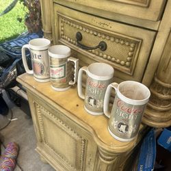 Vintage Beer Plastic Mugs Miller Life Coors Lite 