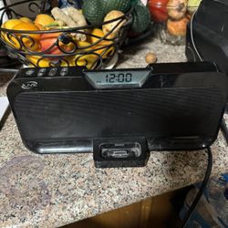 ILive IS208 B Stereo Speaker Clock Docking System iPod Dock Black