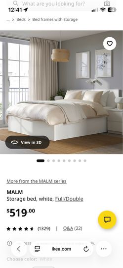 Double IKEA Malm Storage Bed with Custom Comfort Mattress