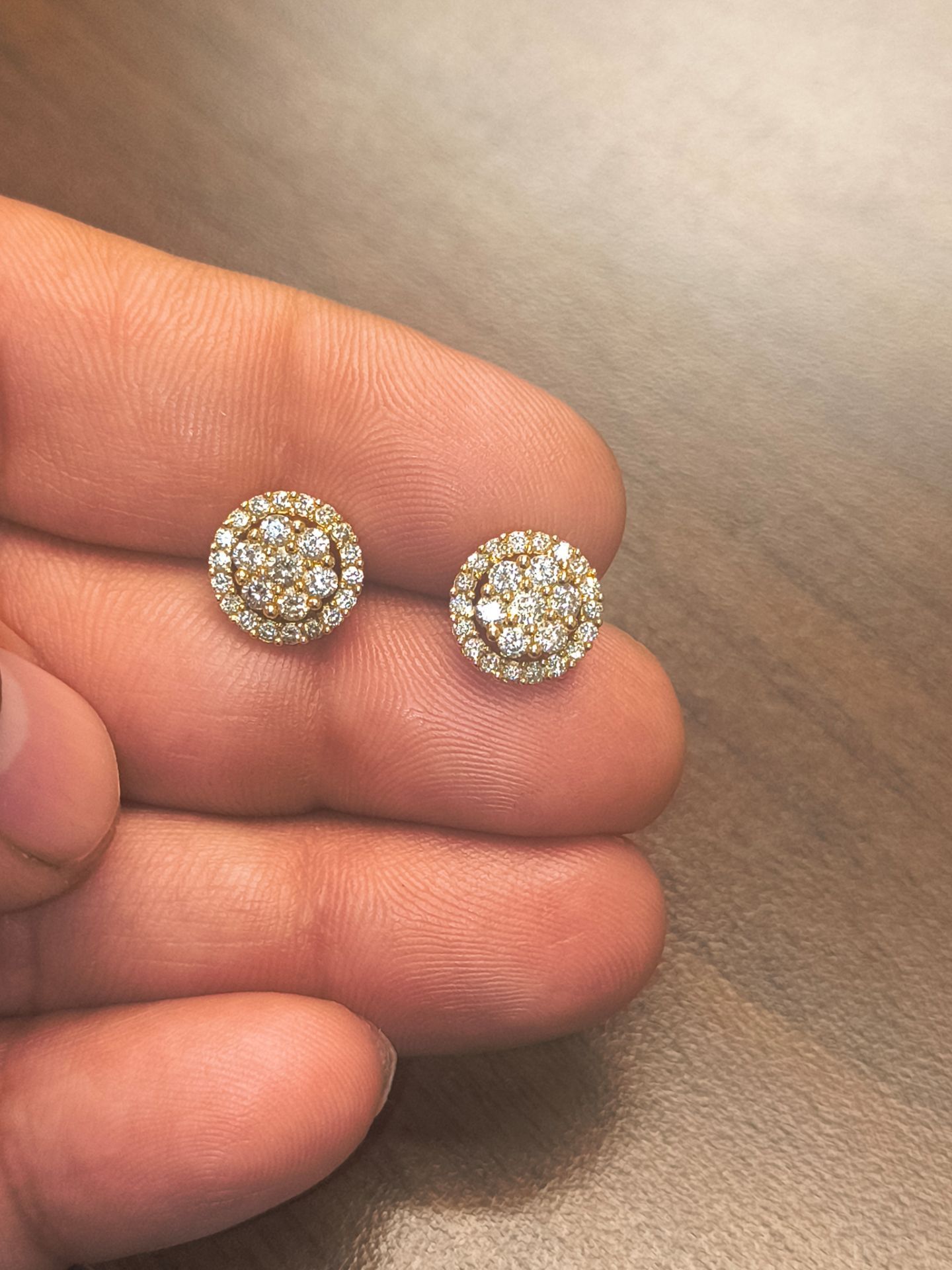 14kt gold VVS diamond earrings