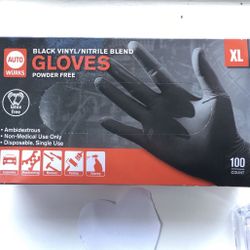 New 100/box /Black  Nitrile Gloves Powder & Latex Free  ExamGrade Gloves Size XL