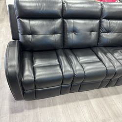 Omega Black Reclining Sofa