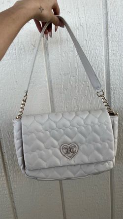 Juicy Couture White Quilted Heart Shoulder Bag