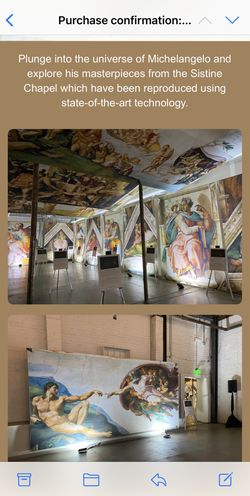 Michael Angelo's Sistine Chapel Art exhibit