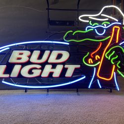 Bud Light Gator Neon Bar Light