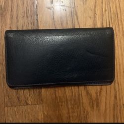 Dark Blue Faux Leather Checkbook Holder 6x3