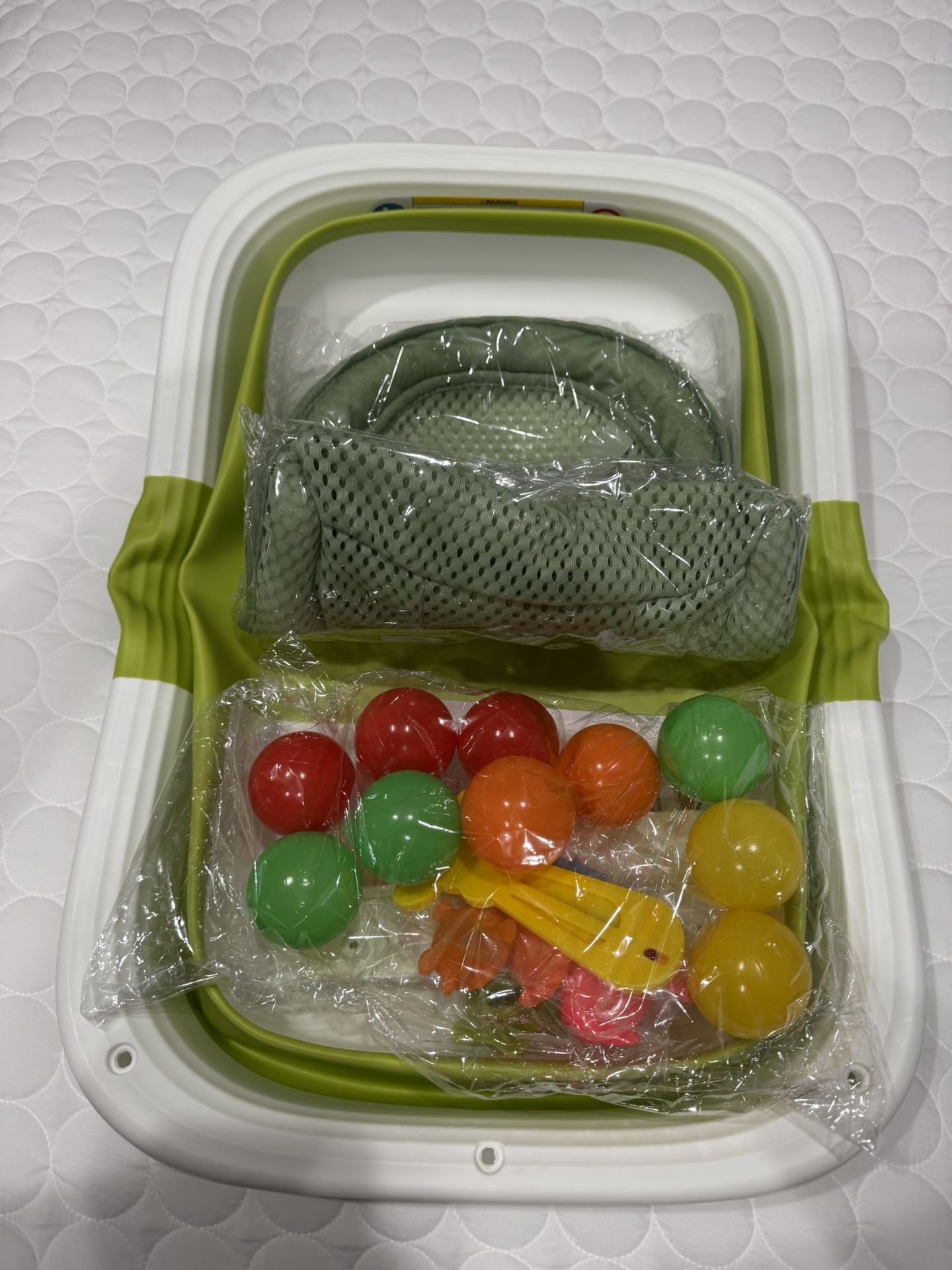 Foldable Bathtub for 6-24 Month Babies, Green