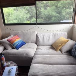 Corduroy White Cloud Couch 