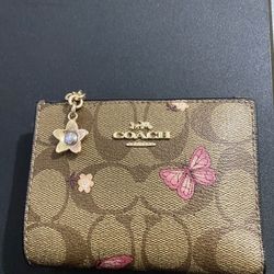 Coach snap card case butterfly sales