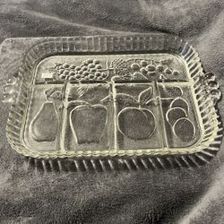 Vintage Indiana Glass 5 Part Relish Tray With Fruit.