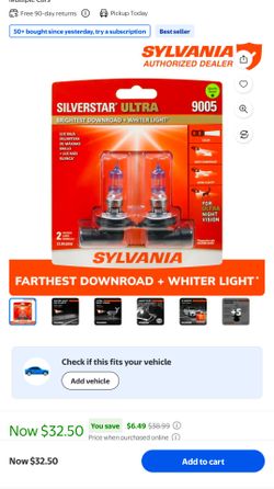 Sylvania Silverstar Ultra 9005 Headlight Bulbs