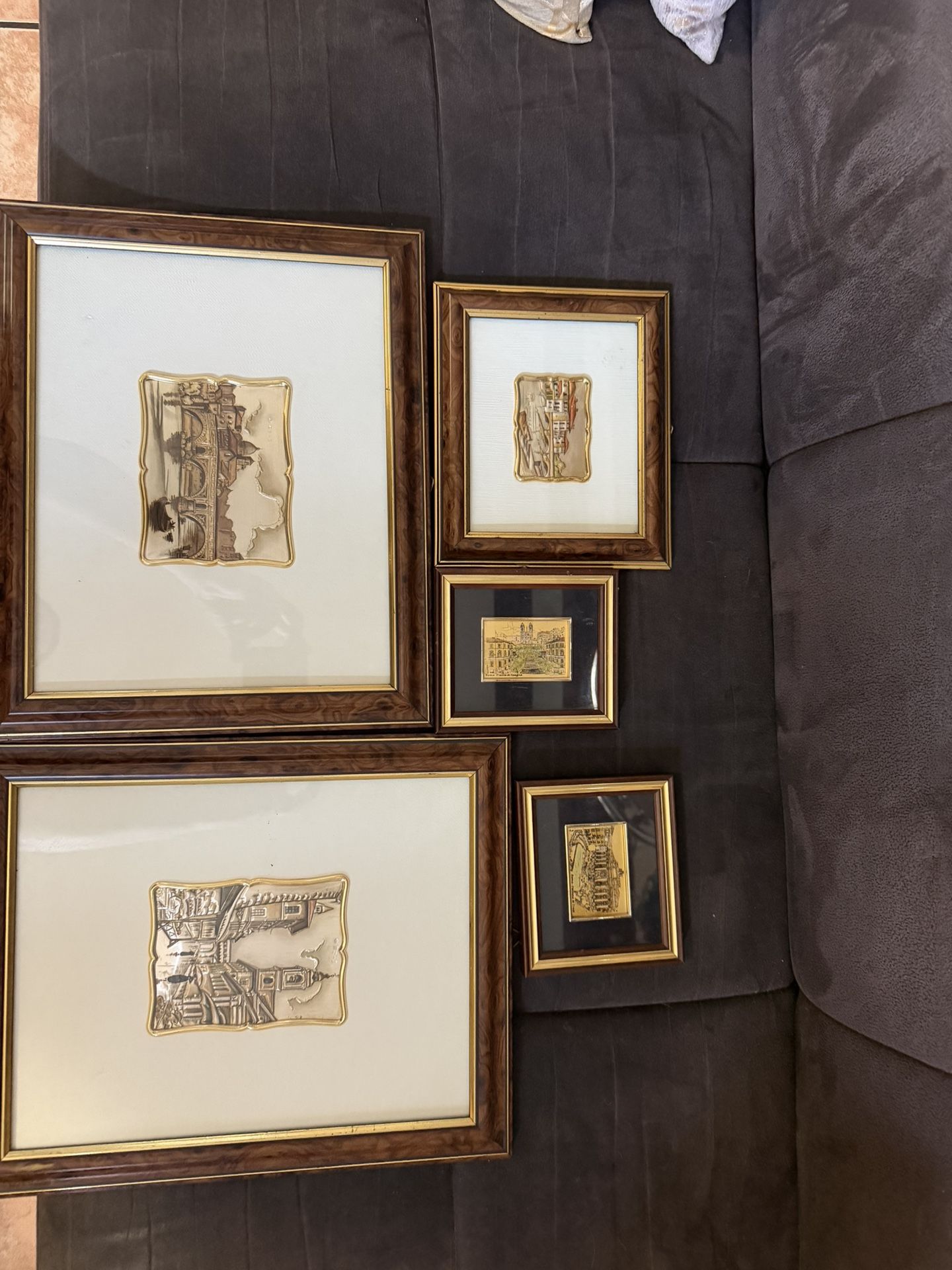 Cinco Cuadros De Plata 925