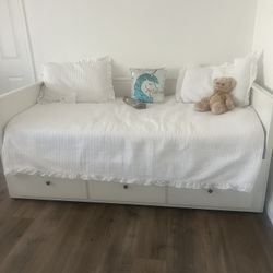 Daybed frame with 3 drawers, white, Twin