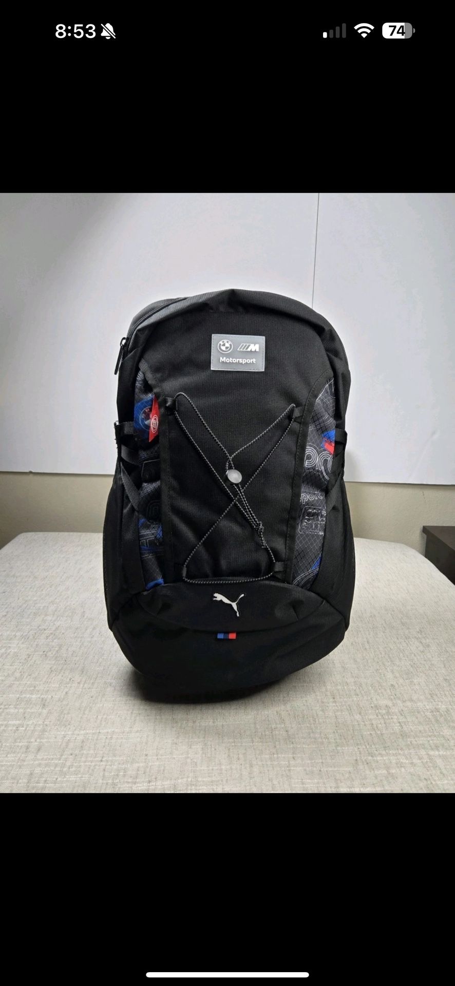 PUMA BMW Backpack Black Red Blue Motorsport MMS Statement